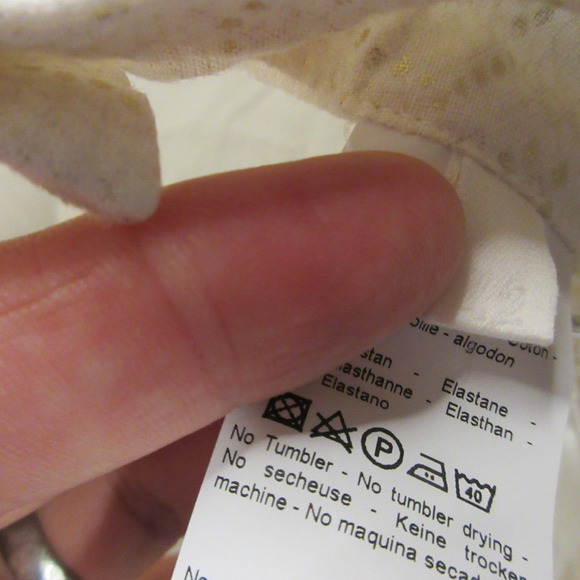 120% Lino Womens Linen Blend Pants size 42 Metallic Trousers Resort Island Coast - Picture 6 of 11